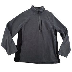 STARTER Sweater Men's Long Sleeve High Neck 1/4 Zip Pullover Gray Large